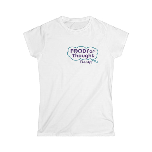 Women's Food for Thought Therapy Large Logo Softstyle Tee
