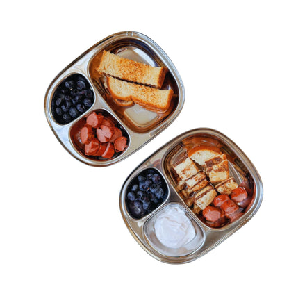 Stainless Steel Divided Plates for Kids — Unicorn Design | Set of 2