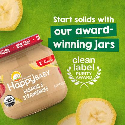 Happy Baby Organics Organics Clearly Crafted Stage 2 Bananas & Strawberries Jar 4 oz UNIT